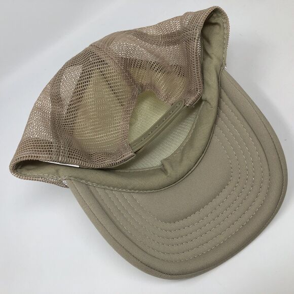 Hawaii Trucker Hat by Hawaiian Headwear Snapback Cap Khaki Taupe - Picture 3 of 8